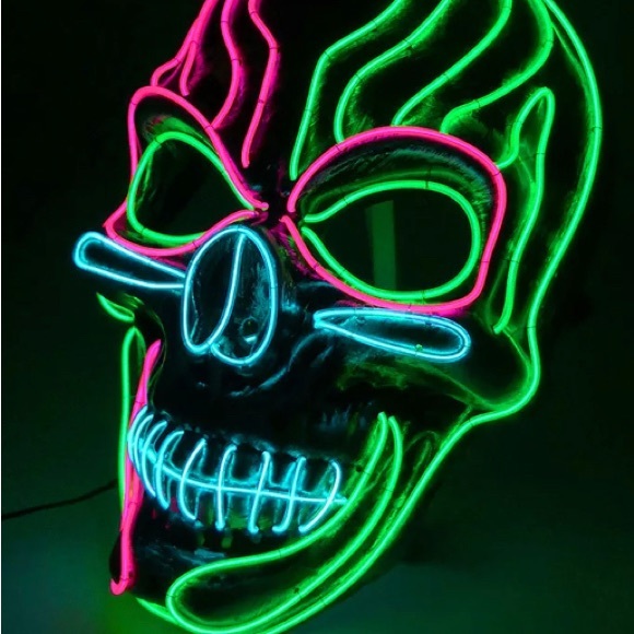 Ghostly Greetings! Fun Unisex Light Up Mask - Picture 4 of 4